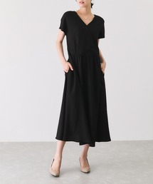ノーカラーカシュクールワンピース