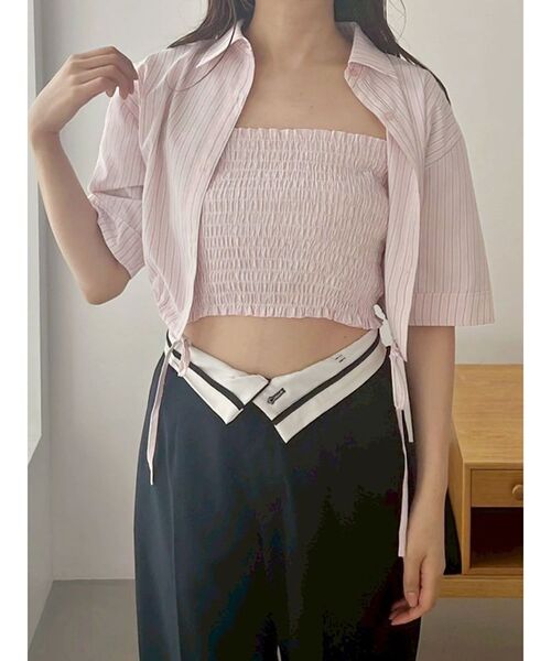 ブラウス シャツ ドロストヘムベアセットシャツ レディース ドロストヘムベアセットシャツ（シャツ/ブラウス）｜MERCURYDUO