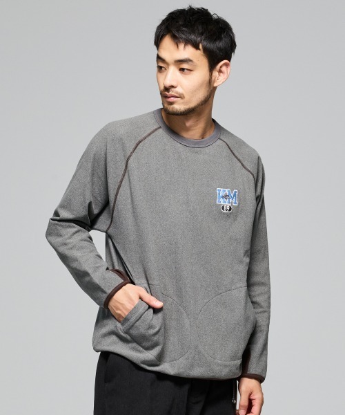 KRIFF MAYER（クリフメイヤー）の「【ストレッチ】もちのびデザインロンT（Tシャツ/カットソー・メンズ・ブラック/カラフル/グレー/ナチュラル・X-LARGE/LARGE/MEDIUM）」の3枚目の写真