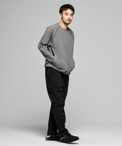 KRIFF MAYER（クリフメイヤー）の「【ストレッチ】もちのびデザインロンT（Tシャツ/カットソー・メンズ・ブラック/カラフル/グレー/ナチュラル・X-LARGE/LARGE/MEDIUM）」の18枚目の写真