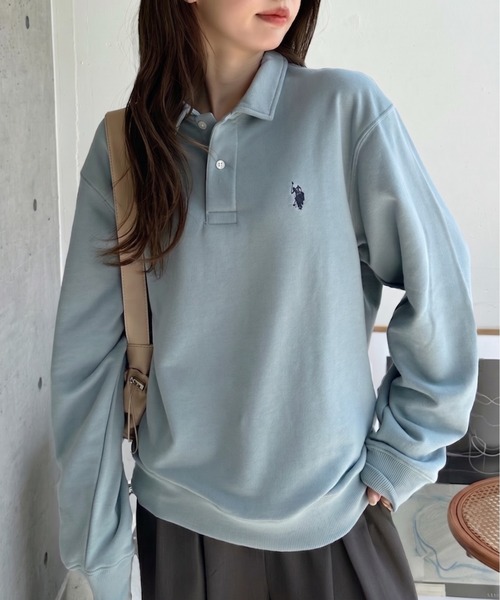 U.S. POLO ASSN.(ユーエスポロアッスン)の「【U.S. POLO ASSN】ポロスウェット(スウェット・レディース・オートミール/ブラック/アイボリー/ブルーグレー・M/L)」の4枚目の写真