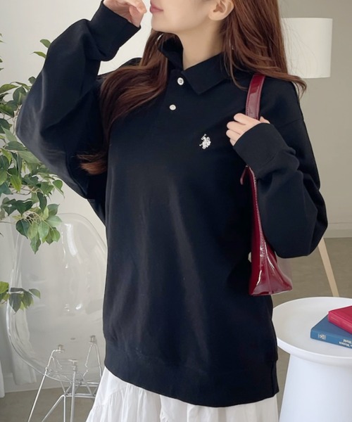 U.S. POLO ASSN.(ユーエスポロアッスン)の「【U.S. POLO ASSN】ポロスウェット(スウェット・レディース・オートミール/ブラック/アイボリー/ブルーグレー・M/L)」の8枚目の写真