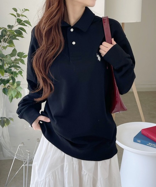 U.S. POLO ASSN.(ユーエスポロアッスン)の「【U.S. POLO ASSN】ポロスウェット(スウェット・レディース・オートミール/ブラック/アイボリー/ブルーグレー・M/L)」の9枚目の写真