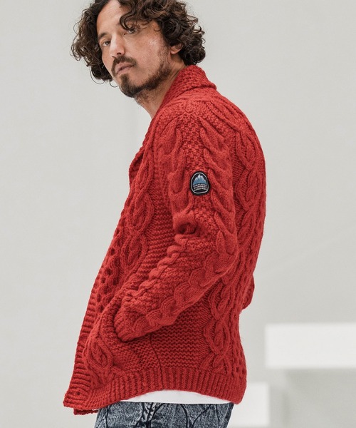 CAMBIO（カンビオ）の「mcg3668-【HIMALAYAN CLIMBERS HAND-KNIT別注】手編みショールカーディガン（カーディガン/ボレロ・メンズ・ネイビー系/セージグリーン/オリーブ/ブラック/コバルトブルー/レッド/コーラルピンク/ホワイト系その他・M/L/XL）」の17枚目の写真