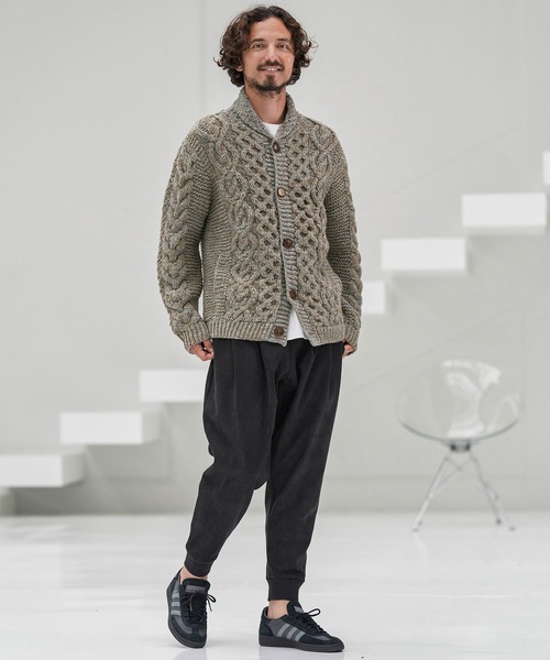 CAMBIO（カンビオ）の「mcg3668-【HIMALAYAN CLIMBERS HAND-KNIT別注】手編みショールカーディガン（カーディガン/ボレロ・メンズ・ネイビー系/セージグリーン/オリーブ/ブラック/コバルトブルー/レッド/コーラルピンク/ホワイト系その他・M/L/XL）」の20枚目の写真