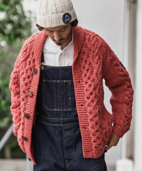 CAMBIO（カンビオ）の「mcg3668-【HIMALAYAN CLIMBERS HAND-KNIT別注】手編みショールカーディガン（カーディガン/ボレロ・メンズ・ネイビー系/セージグリーン/オリーブ/ブラック/コバルトブルー/レッド/コーラルピンク/ホワイト系その他・M/L/XL）」の22枚目の写真