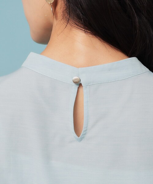 Sunauna（スーナウーナ）の「【きれいめ／定番シルエット】スタンドネックブラウス（シャツ/ブラウス・レディース・ベビーピンク/ライトブルー/チャコールグレー・34/38/40）」の21枚目の写真