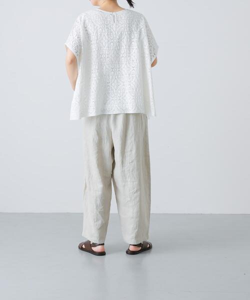 かぐれ（カグレ）の「コットンレースポンチョプルオーバー（Tシャツ/カットソー・レディース・オフホワイト/ブラック・FREE）」の9枚目の写真