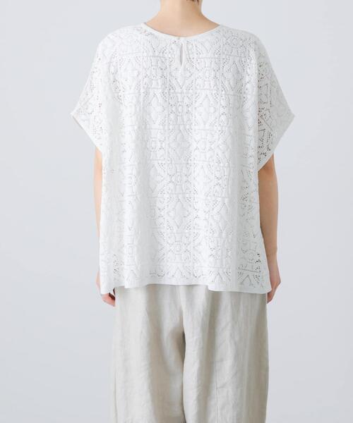 かぐれ（カグレ）の「コットンレースポンチョプルオーバー（Tシャツ/カットソー・レディース・オフホワイト/ブラック・FREE）」の12枚目の写真