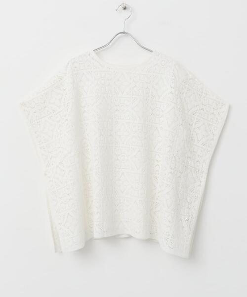 かぐれ（カグレ）の「コットンレースポンチョプルオーバー（Tシャツ/カットソー・レディース・オフホワイト/ブラック・FREE）」の15枚目の写真