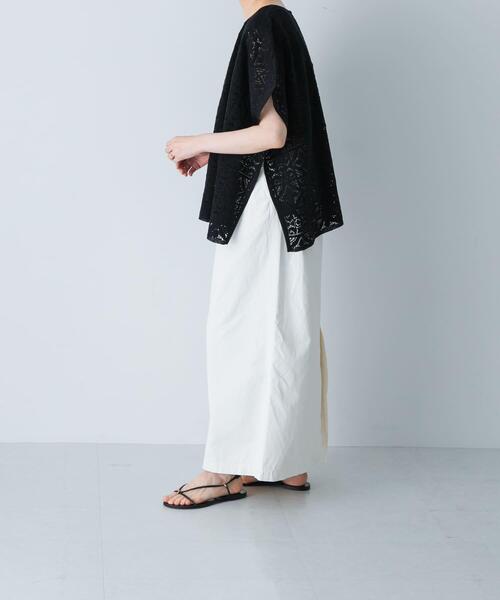 かぐれ（カグレ）の「コットンレースポンチョプルオーバー（Tシャツ/カットソー・レディース・オフホワイト/ブラック・FREE）」の18枚目の写真