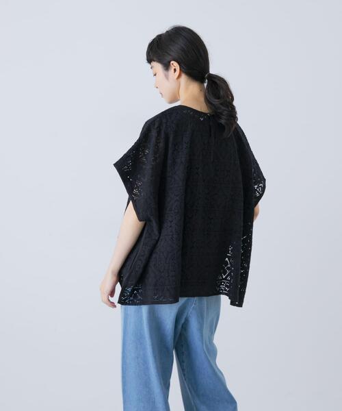 かぐれ（カグレ）の「コットンレースポンチョプルオーバー（Tシャツ/カットソー・レディース・オフホワイト/ブラック・FREE）」の21枚目の写真