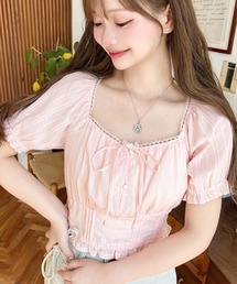 ブラウス シャツ 「ZOZO限定商品」ウエストシャーリングヘムバルーントップス レディース La-gemme ブラウス シャツ ドローストリングヘムシャツ
