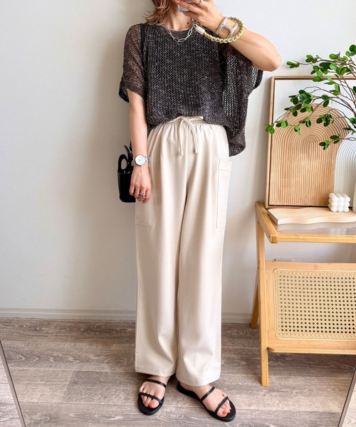 NOAHL(ノアル)の「【NOAHL】《mayoさんコラボ》ツイルカーゴイージーパンツ(カーゴパンツ・レディース・カーキ/グレイッシュベージュ/キナリ/グレー・M/S/L)」の1枚目の写真