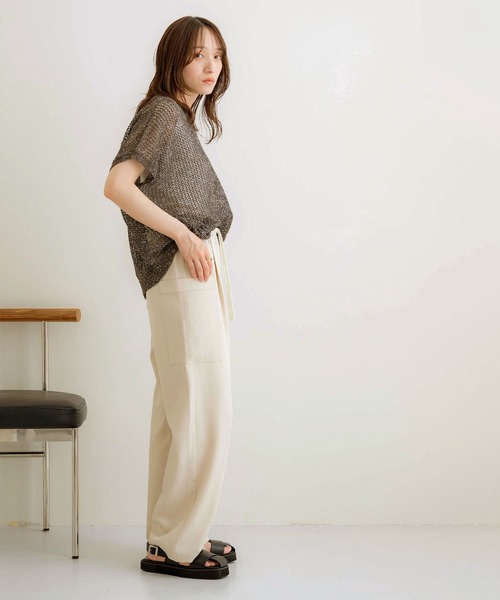 NOAHL(ノアル)の「【NOAHL】《mayoさんコラボ》ツイルカーゴイージーパンツ(カーゴパンツ・レディース・カーキ/グレイッシュベージュ/キナリ/グレー・M/S/L)」の19枚目の写真