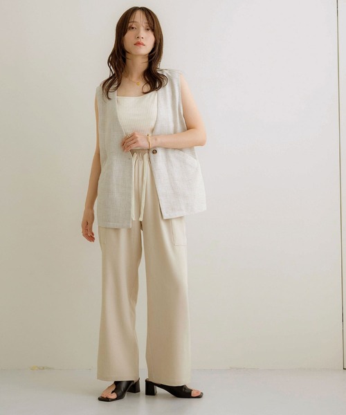 NOAHL(ノアル)の「【NOAHL】《mayoさんコラボ》ツイルカーゴイージーパンツ(カーゴパンツ・レディース・カーキ/グレイッシュベージュ/キナリ/グレー・M/S/L)」の16枚目の写真