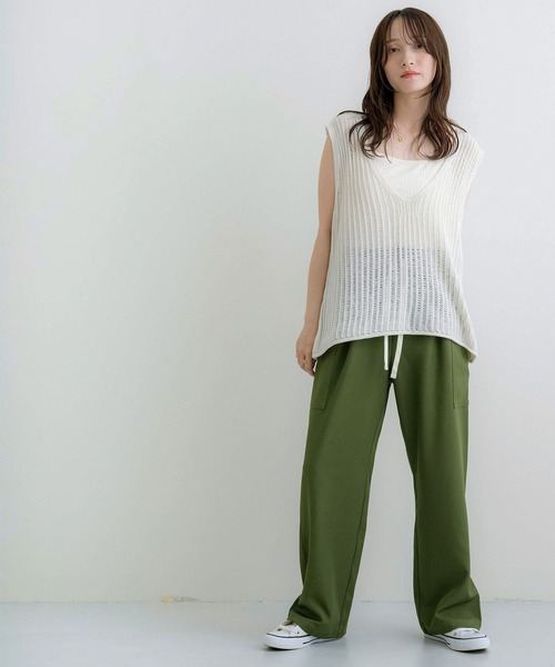 NOAHL(ノアル)の「【NOAHL】《mayoさんコラボ》ツイルカーゴイージーパンツ(カーゴパンツ・レディース・カーキ/グレイッシュベージュ/キナリ/グレー・M/S/L)」の5枚目の写真