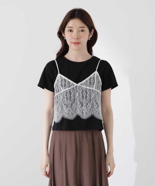 PROPORTION BODY DRESSING（プロポーションボディドレッシング）の「レースキャミセットカットソー / 1215260801（Tシャツ/カットソー・レディース・ブラウン系その他/ブラック/ダークグレー・FREE）」の22枚目の写真