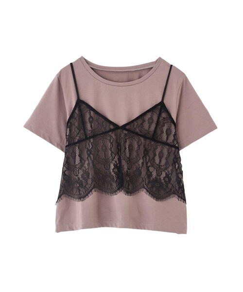 PROPORTION BODY DRESSING（プロポーションボディドレッシング）の「レースキャミセットカットソー / 1215260801（Tシャツ/カットソー・レディース・ブラウン系その他/ブラック/ダークグレー・FREE）」の5枚目の写真