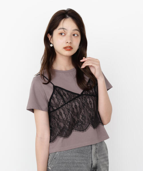 PROPORTION BODY DRESSING（プロポーションボディドレッシング）の「レースキャミセットカットソー / 1215260801（Tシャツ/カットソー・レディース・ブラウン系その他/ブラック/ダークグレー・FREE）」の8枚目の写真