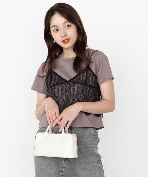 PROPORTION BODY DRESSING（プロポーションボディドレッシング）の「レースキャミセットカットソー / 1215260801（Tシャツ/カットソー・レディース・ブラウン系その他/ブラック/ダークグレー・FREE）」の9枚目の写真