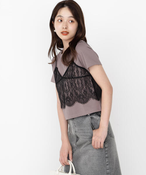 PROPORTION BODY DRESSING（プロポーションボディドレッシング）の「レースキャミセットカットソー / 1215260801（Tシャツ/カットソー・レディース・ブラウン系その他/ブラック/ダークグレー・FREE）」の10枚目の写真