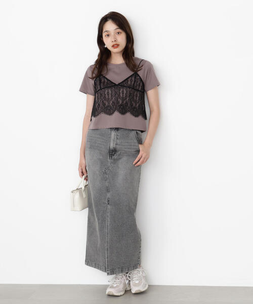 PROPORTION BODY DRESSING（プロポーションボディドレッシング）の「レースキャミセットカットソー / 1215260801（Tシャツ/カットソー・レディース・ブラウン系その他/ブラック/ダークグレー・FREE）」の12枚目の写真