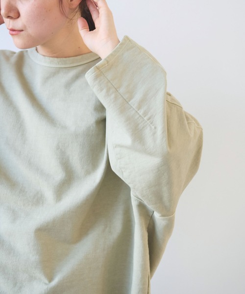 yuni(ユニ )の「コットン/キュプラ inray product dye プルオーバー(Tシャツ/カットソー・レディース・ホワイト/チャコールグレー/ブラウン/カーキ・FREE)」の8枚目の写真