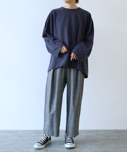 yuni(ユニ )の「コットン/キュプラ inray product dye プルオーバー(Tシャツ/カットソー・レディース・ホワイト/チャコールグレー/ブラウン/カーキ・FREE)」の10枚目の写真