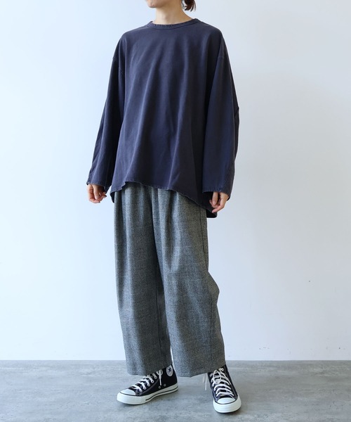 yuni(ユニ )の「コットン/キュプラ inray product dye プルオーバー(Tシャツ/カットソー・レディース・ホワイト/チャコールグレー/ブラウン/カーキ・FREE)」の11枚目の写真