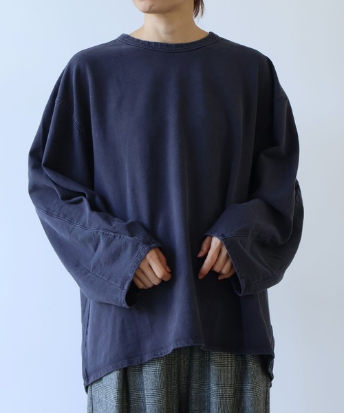 yuni(ユニ )の「コットン/キュプラ inray product dye プルオーバー(Tシャツ/カットソー・レディース・ホワイト/チャコールグレー/ブラウン/カーキ・FREE)」の14枚目の写真