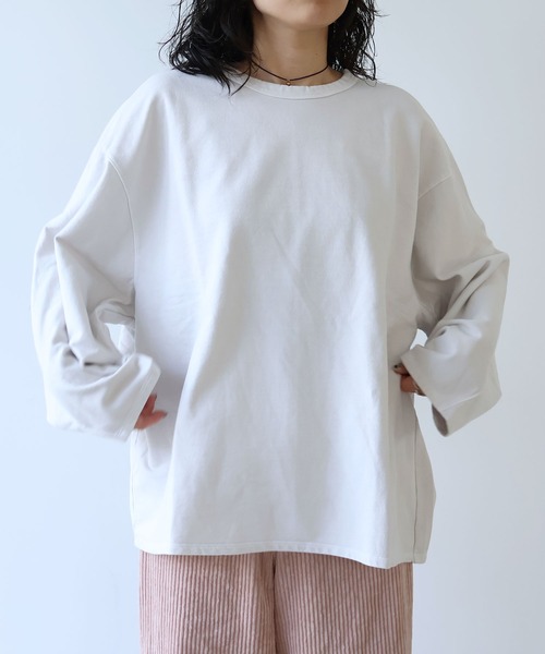 yuni(ユニ )の「コットン/キュプラ inray product dye プルオーバー(Tシャツ/カットソー・レディース・ホワイト/チャコールグレー/ブラウン/カーキ・FREE)」の22枚目の写真