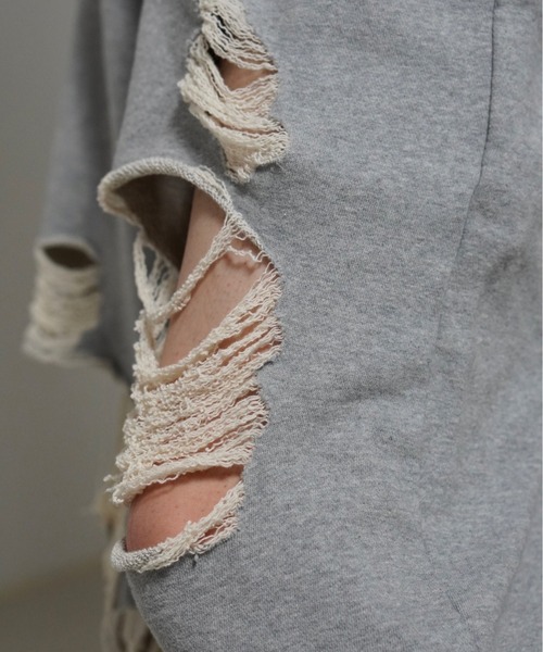 Chikashitsu +（チカシツプラス）の「【Chikashitsu +】full length crash sweat pants / 【チカシツプラス】フルレングスクラッシュスウェットパンツ <着用動画あり>（スウェットパンツ・メンズ・ブラック/グレー・ONE SIZE）」の21枚目の写真