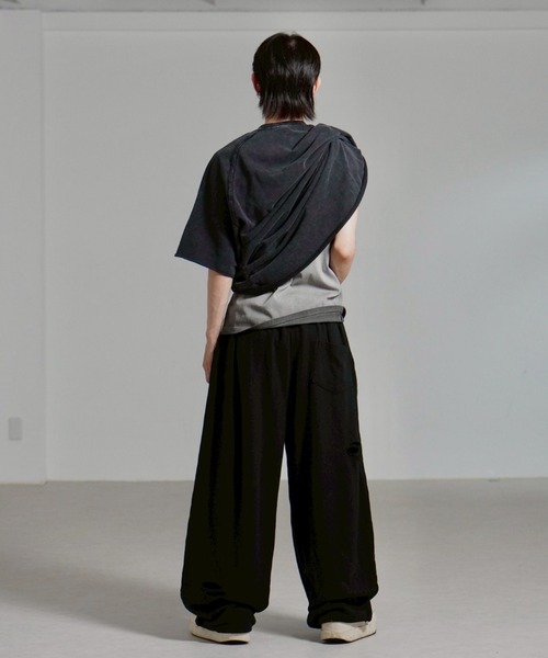 Chikashitsu +（チカシツプラス）の「【Chikashitsu +】full length crash sweat pants / 【チカシツプラス】フルレングスクラッシュスウェットパンツ <着用動画あり>（スウェットパンツ・メンズ・ブラック/グレー・ONE SIZE）」の5枚目の写真