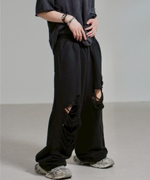 Chikashitsu +（チカシツプラス）の「【Chikashitsu +】full length crash sweat pants / 【チカシツプラス】フルレングスクラッシュスウェットパンツ <着用動画あり>（スウェットパンツ）」