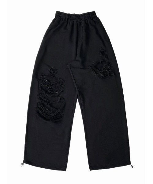 Chikashitsu +（チカシツプラス）の「【Chikashitsu +】full length crash sweat pants / 【チカシツプラス】フルレングスクラッシュスウェットパンツ <着用動画あり>（スウェットパンツ・メンズ・ブラック/グレー・ONE SIZE）」の13枚目の写真