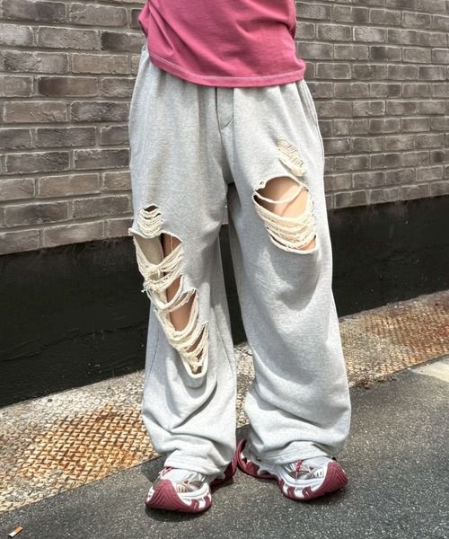 Chikashitsu +｜チカシツプラスのスウェットパンツ（ウエストゴム・紐