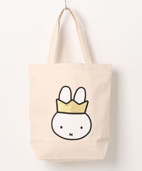 Miffy( ミッフィー)の「【 Miffy / ミッフィー 】70周年アップリケトートバッグ WNI(トートバッグ・レディース・ブラック/ナチュラル・FREE)」の1枚目の写真