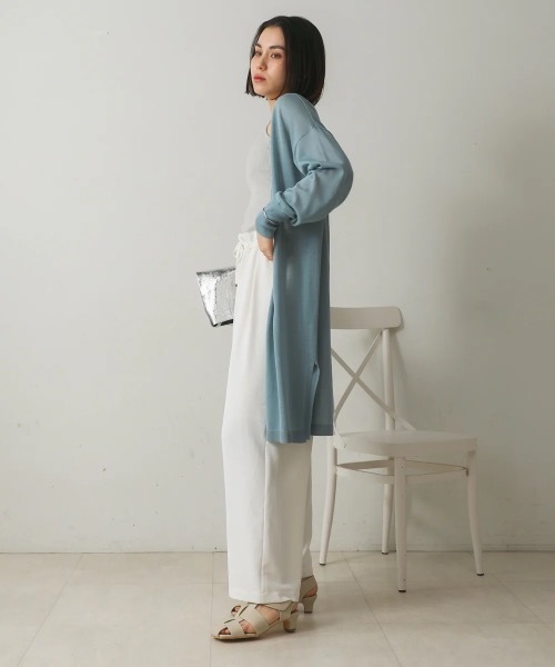 Bou Jeloud（ブージュルード）の「【接触冷感／UVカット】UVサラサラロングニットカーディガン（カーディガン/ボレロ・レディース・ブラック/ブルー/ベージュ・FREE）」の17枚目の写真