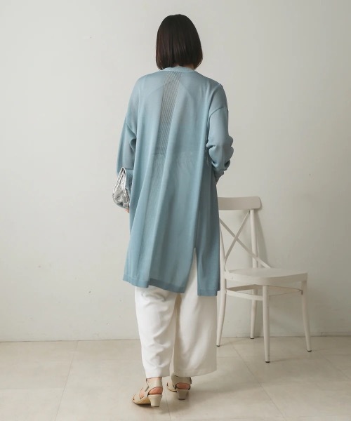 Bou Jeloud（ブージュルード）の「【接触冷感／UVカット】UVサラサラロングニットカーディガン（カーディガン/ボレロ・レディース・ブラック/ブルー/ベージュ・FREE）」の19枚目の写真