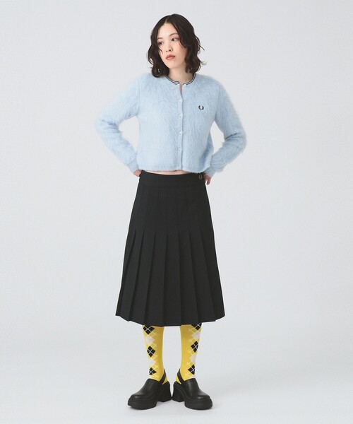 【洋服】フレッドペリー　プリーツスカート　白　膝丈 Pleated Skirt(8 102：BLACK): | FRED PERRY JAPAN | フレッド
