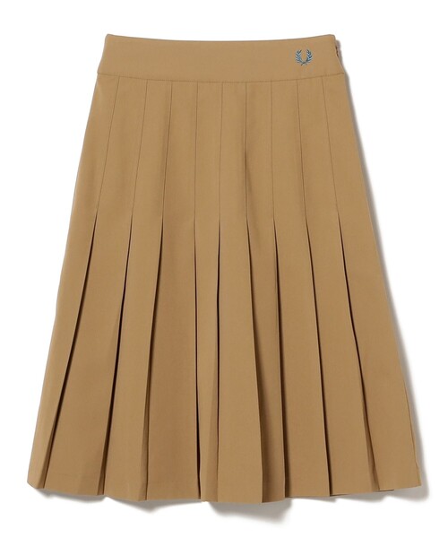 FRED PERRY ブラウン プリーツスカート ひざ丈 Ray BEAMS（レイ ビームス）【別注】FRED PERRY / Tennis Pleats