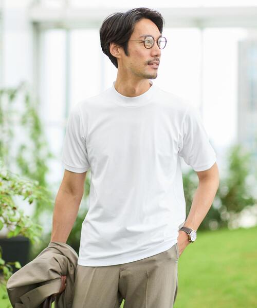 TAKEO KIKUCHI（タケオキクチ）の「【COOL CITY WEAR】インドライ天竺モックネック プルオーバー /吸汗速乾（Tシャツ/カットソー・メンズ・ブラック/ホワイト・02/03/04）」の3枚目の写真