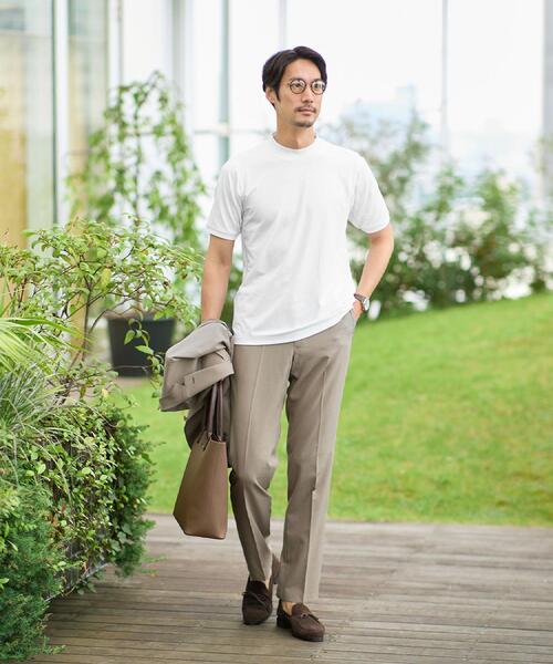 TAKEO KIKUCHI（タケオキクチ）の「【COOL CITY WEAR】インドライ天竺モックネック プルオーバー /吸汗速乾（Tシャツ/カットソー・メンズ・ブラック/ホワイト・02/03/04）」の4枚目の写真