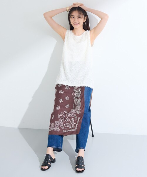 INDIVI(インディヴィ)の「【インナーとしても活躍!】フリンジジャカードチュニック(シャツ/ブラウス・レディース・ダークグレー/オフホワイト・38/34/15 /13/05)」の18枚目の写真