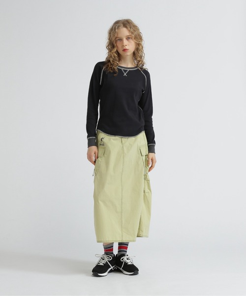 AVIREX（アヴィレックス）の「BICOLOR HONEYCOMBI WAFFLE T-SHIRT/バイカラーハニカムワッフルTシャツ（Tシャツ/カットソー・レディース・チャコールグレー/ナチュラル/ピンク・S/M）」の15枚目の写真