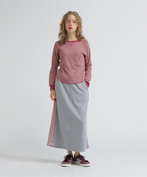 AVIREX（アヴィレックス）の「BICOLOR HONEYCOMBI WAFFLE T-SHIRT/バイカラーハニカムワッフルTシャツ（Tシャツ/カットソー・レディース・チャコールグレー/ナチュラル/ピンク・S/M）」の22枚目の写真