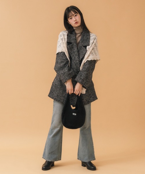 HEILIS(ヘイリス)の「ヘリンボーンダブルテーラーJK / ブラック ブラウン 韓国 シンプル カジュアル ジャケット アウター 冬服 秋服 ノームコア ヘリンボーン トラッド(テーラードジャケット・レディース・ブラック/ブラウン・FREE)」の17枚目の写真
