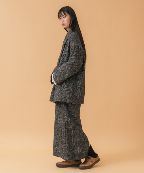 HEILIS(ヘイリス)の「ヘリンボーンダブルテーラーJK / ブラック ブラウン 韓国 シンプル カジュアル ジャケット アウター 冬服 秋服 ノームコア ヘリンボーン トラッド(テーラードジャケット・レディース・ブラック/ブラウン・FREE)」の20枚目の写真