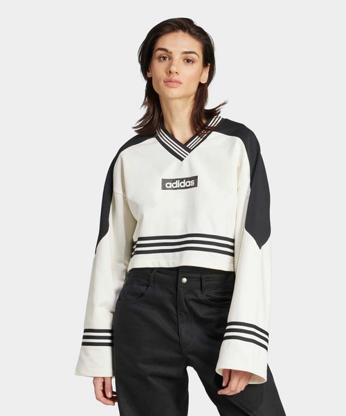 adidas（アディダス）の「ブロッキング クルーネック スウェットシャツ / トレーナー / アディダスオリジナルス adidas Originals（スウェット・レディース・ブラック/ホワイト・3XL/XX-LARGE/X-SMALL/X-LARGE/SMALL/MEDIUM/LARGE）」の9枚目の写真